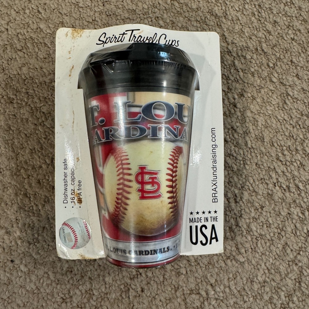 St Louis Cardinals Spirit Travel Cup 16oz MLB Baseball Tumbler Brax T1557 NEW